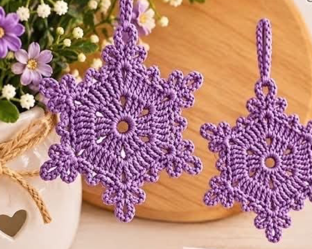 Purple Snowflake Ornament Crochet Chart
