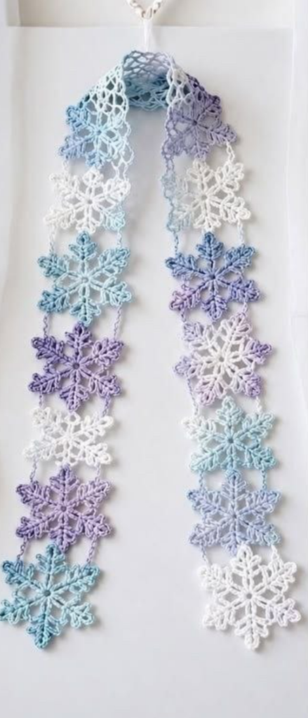 Snowflake Motif Garland Crochet Chart