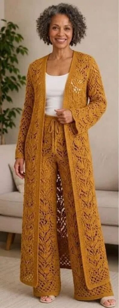 Golden Leaf Lace Crochet Chart
