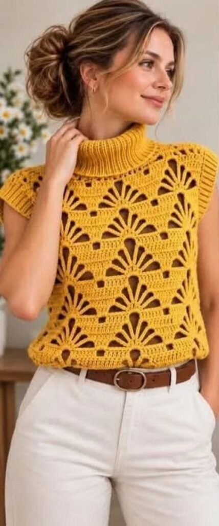 Sunburst Fan Crochet Stitch Chart