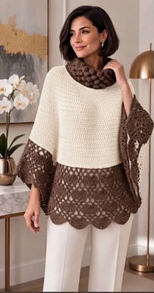 Scalloped Poncho Crochet Chart