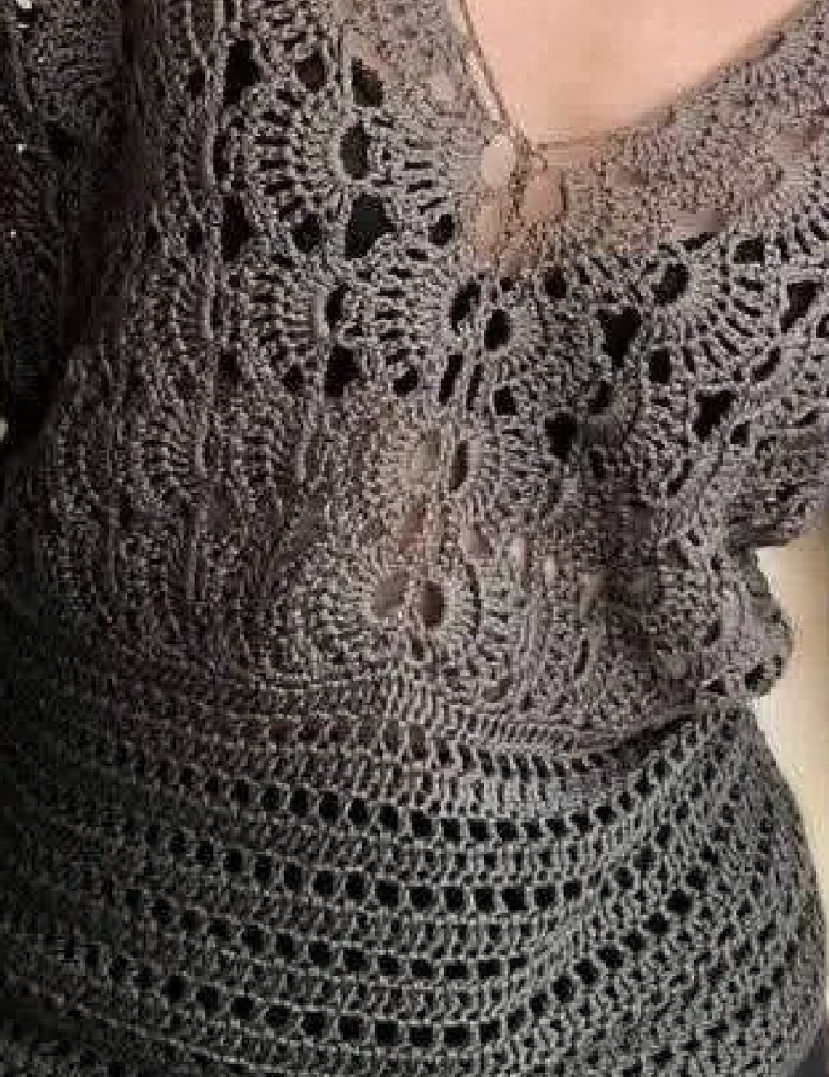Scalloped Fan and Mesh Crochet Chart