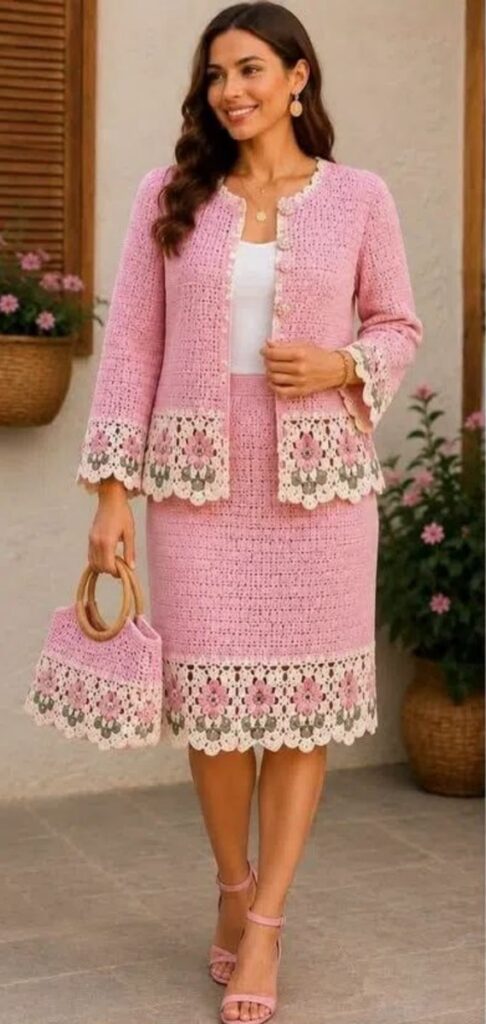 Floral Lace Border Crochet Chart