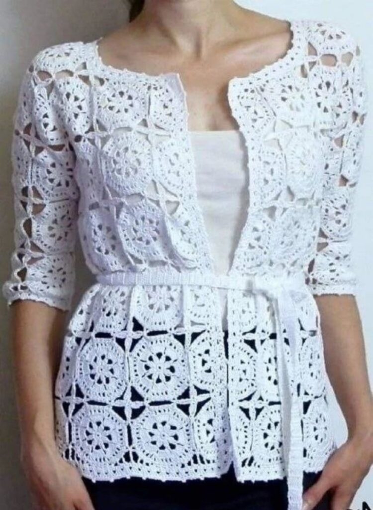 Octagonal Motif Cardigan Assembly Crochet Chart