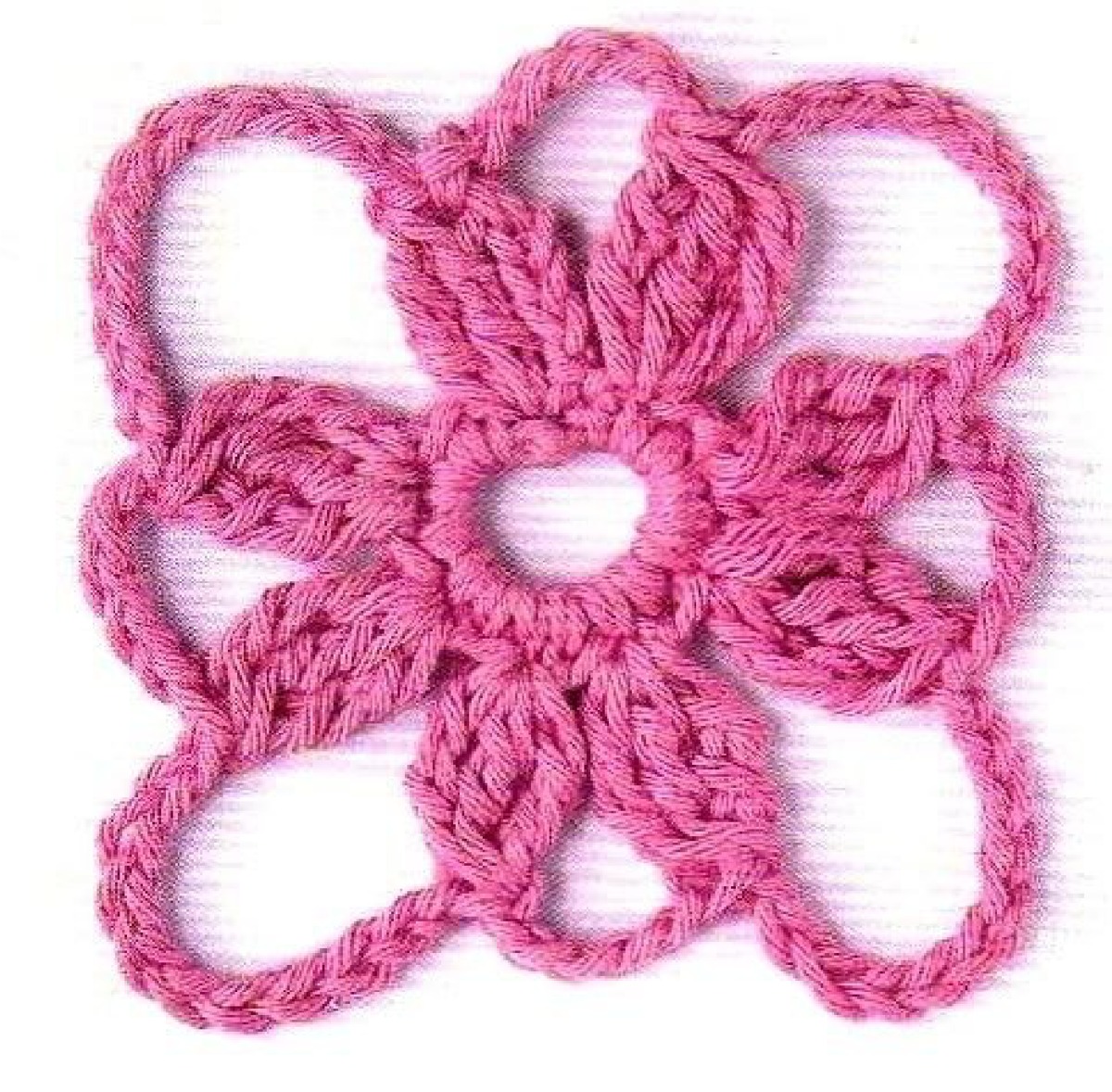 Eight Petal Cluster Motif Crochet Chart