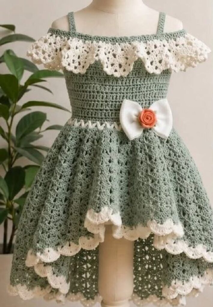 Scalloped Off Shoulder Dress Crochet Chart