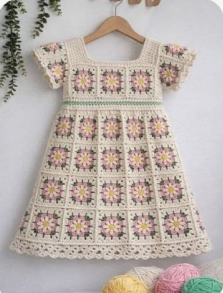Floral Square Dress Crochet Charts