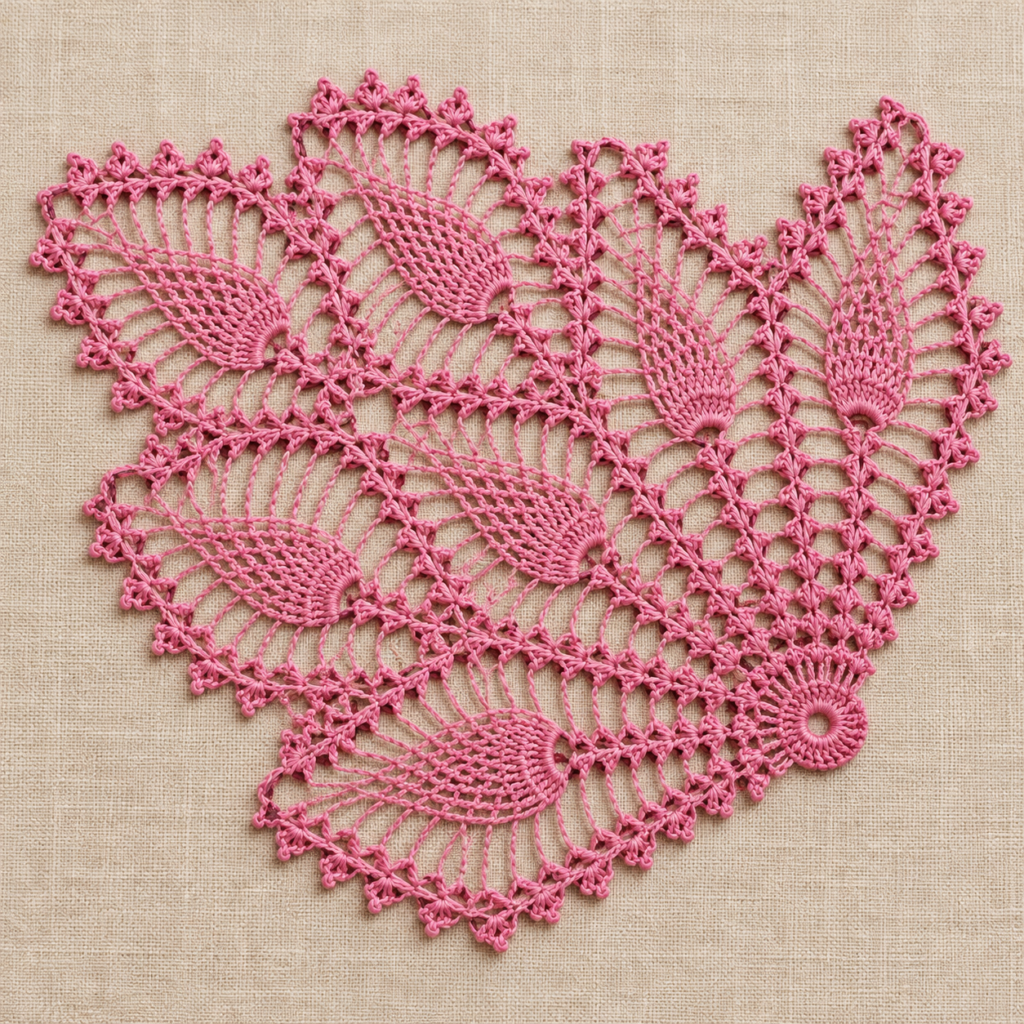 Pineapple Petal Doily Crochet Chart - finished crochet preview