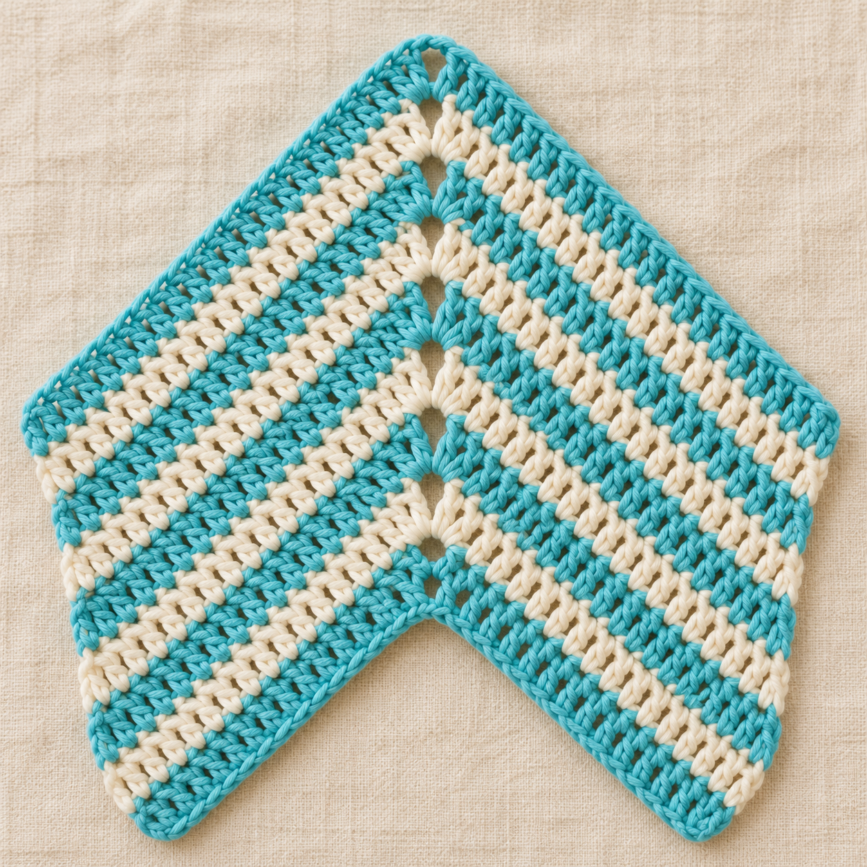 Styled crochet mockup preview: Double Crochet Raglan Corner Chart