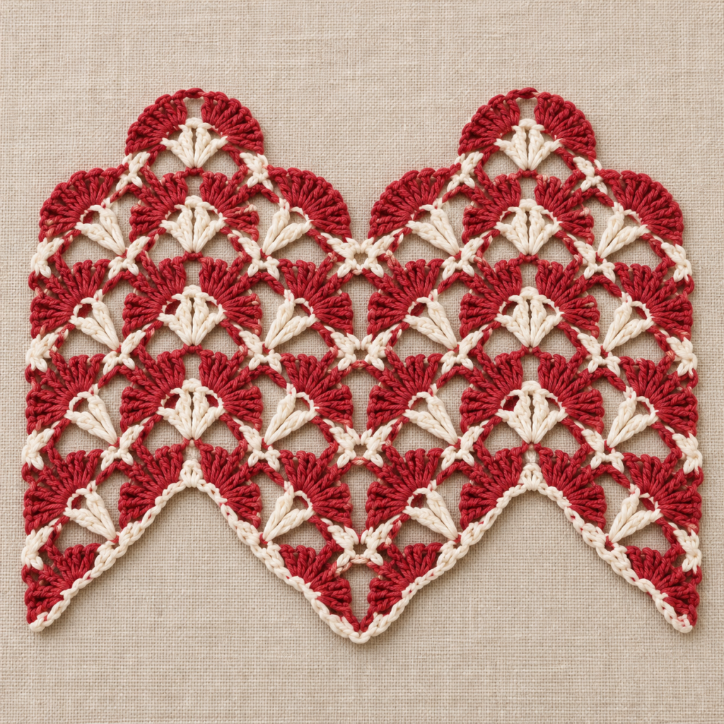 Pineapple Ripple Crochet Stitch Chart - finished crochet preview