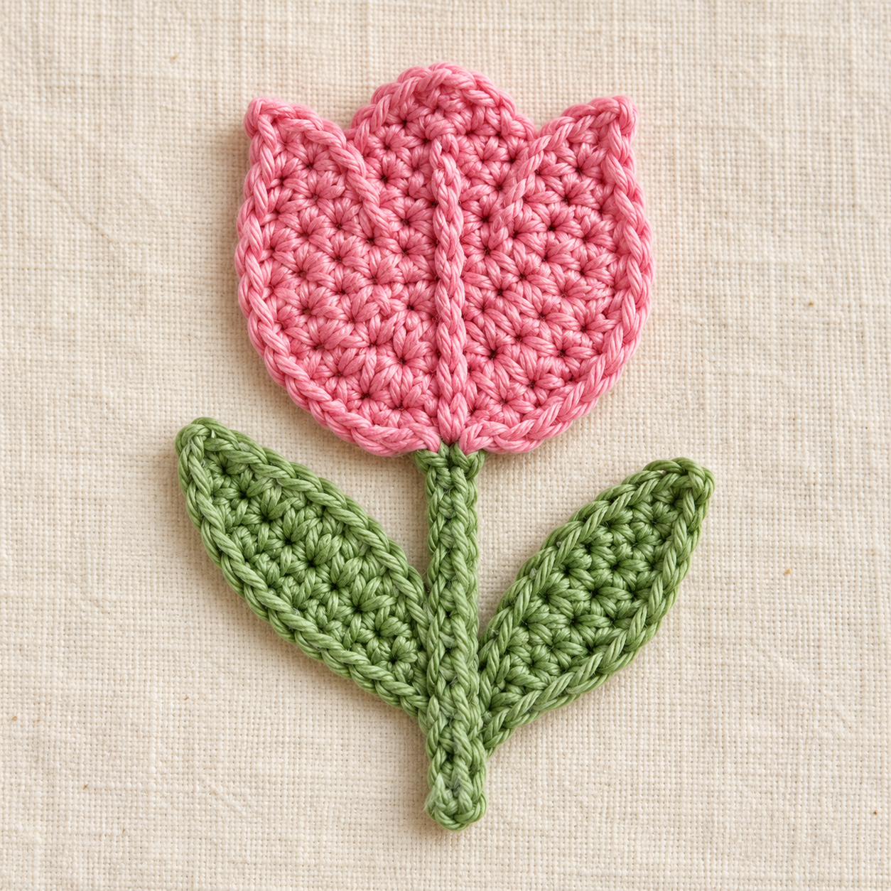 Styled crochet mockup preview: Small Tulip with Leaves Crochet Chart