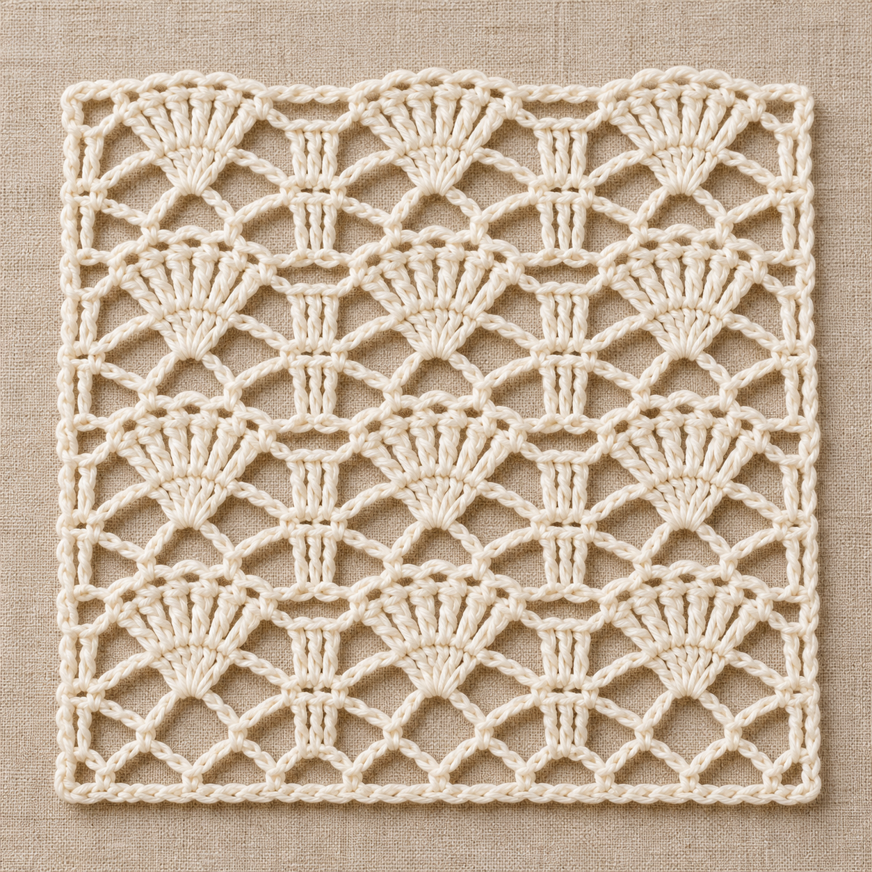 Seven-Double-Crochet Fan Lace Crochet Chart - finished crochet preview