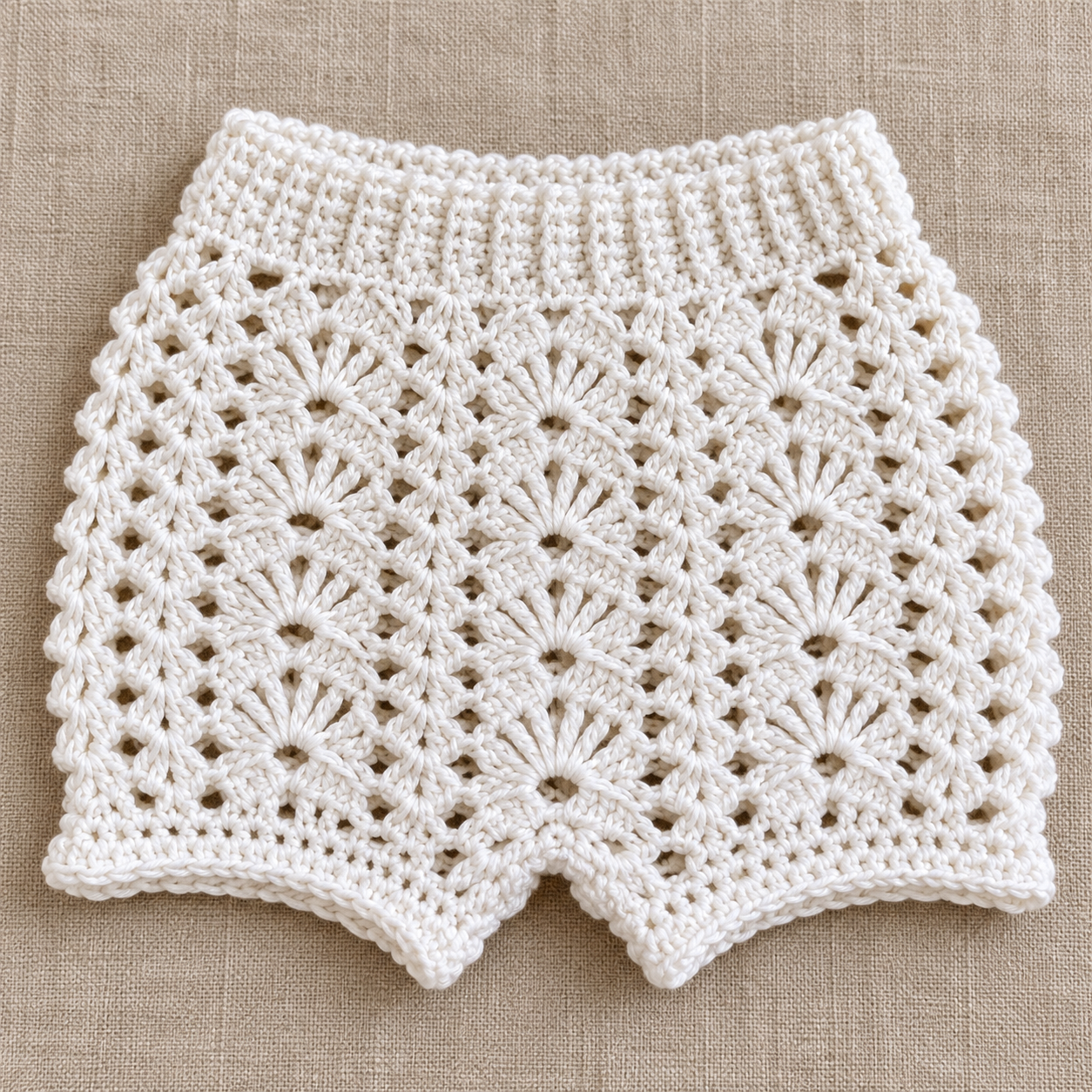 Stacked Four-Double-Crochet Shell Crochet Chart - finished crochet preview
