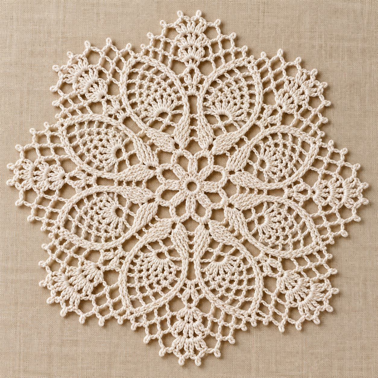 Pineapple Lace Basket Crochet Chart - finished crochet preview