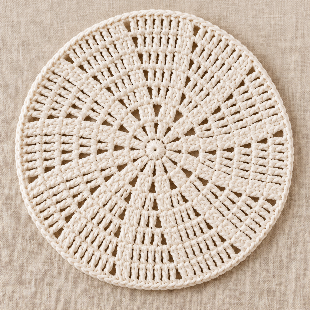 Seven-Round Double Crochet Basket Base Chart - finished crochet preview