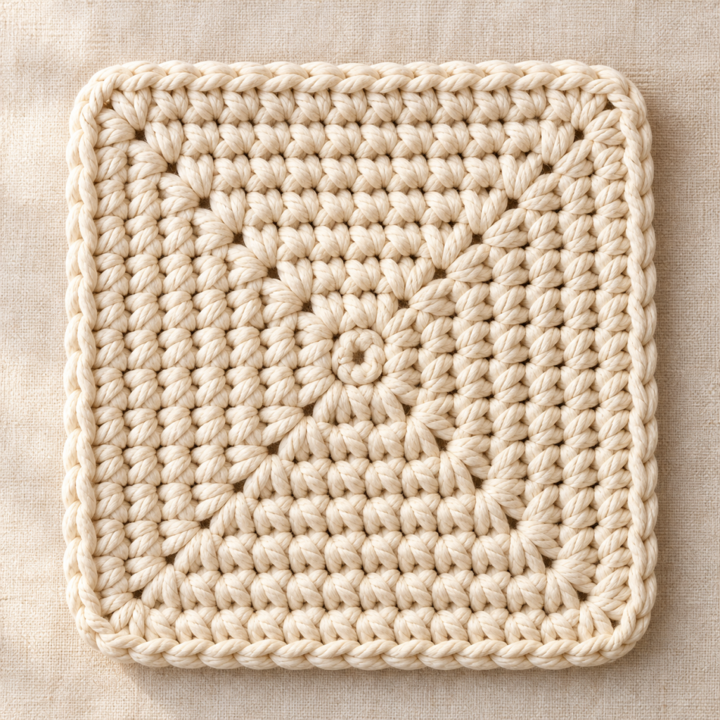 Styled crochet mockup preview: Single Crochet Square Basket Base Chart