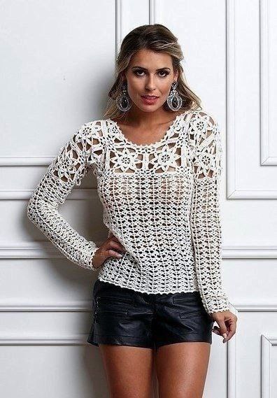 Floral Yoke Blouse Crochet Charts — English PDF