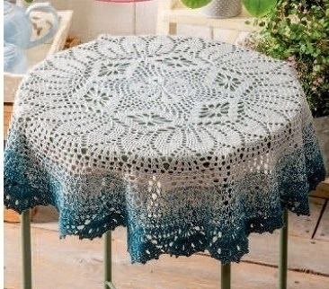 Scalloped Lace Round Tablecloth Crochet Chart — English PDF