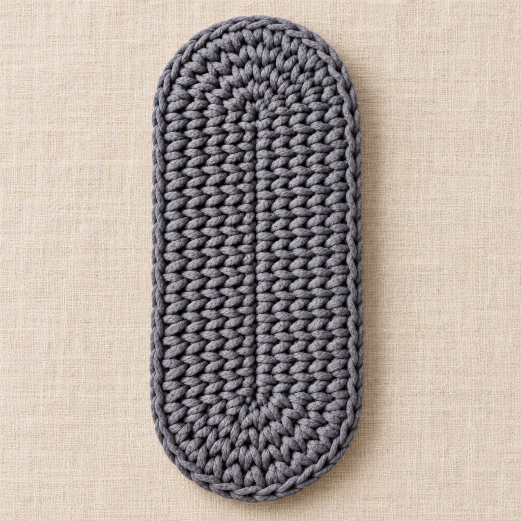 Oval Single Crochet Bag Base Chart - finished crochet preview