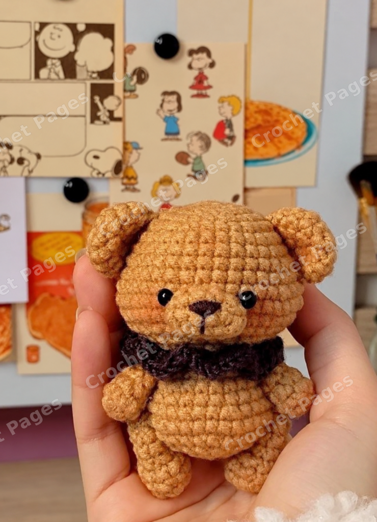 Little Bear Cub finished crochet project shown in the actual pattern photographs
