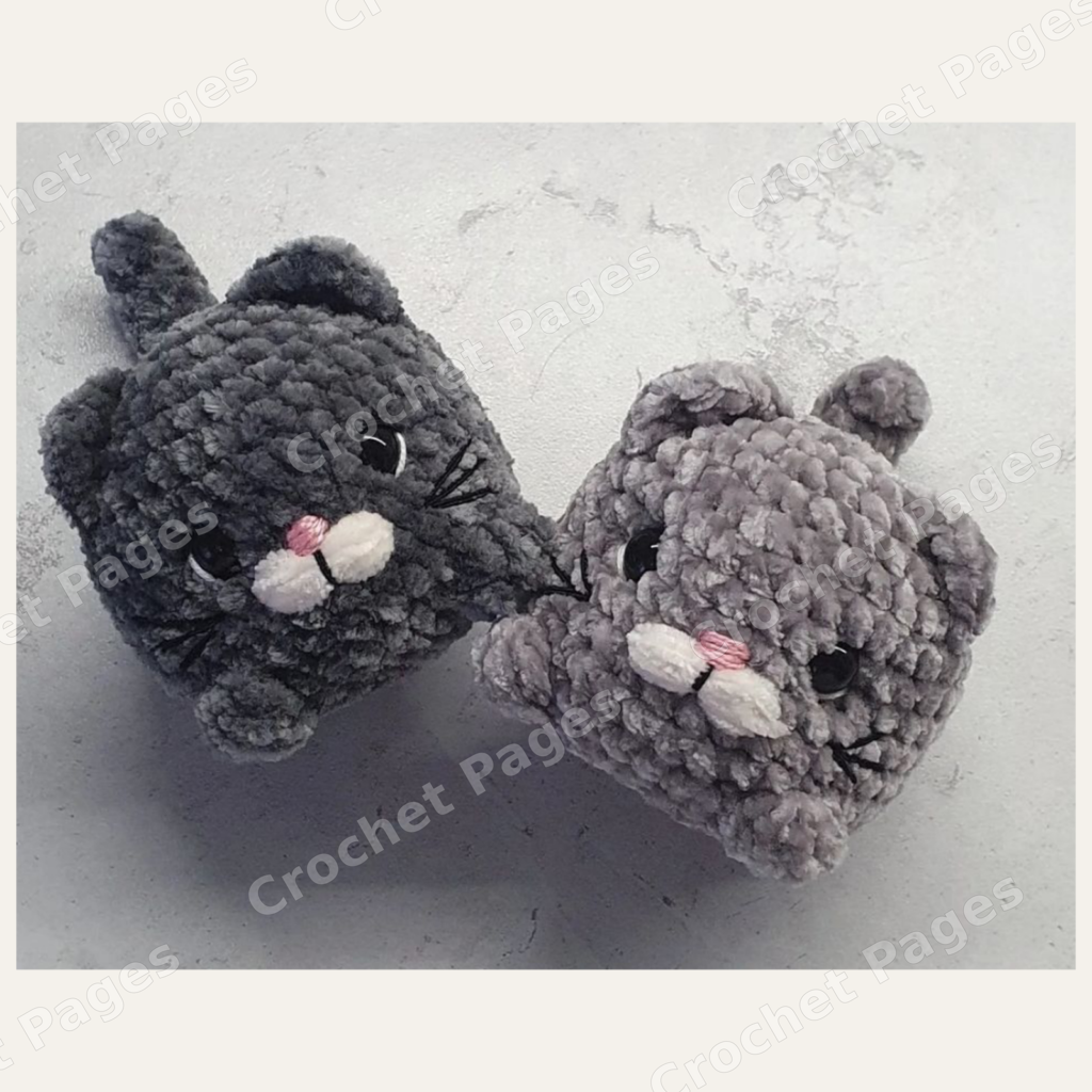 Little Kittens finished crochet project shown in the actual pattern photographs