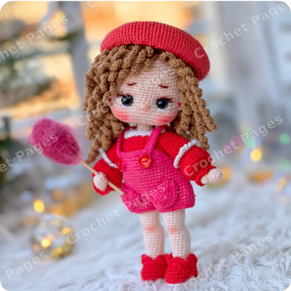 Sweet Baby Doll finished crochet project shown in the actual pattern photographs