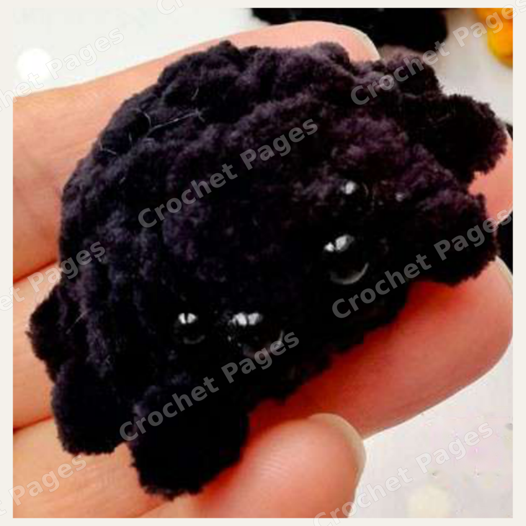 Little Spider finished crochet project shown in the actual pattern photographs