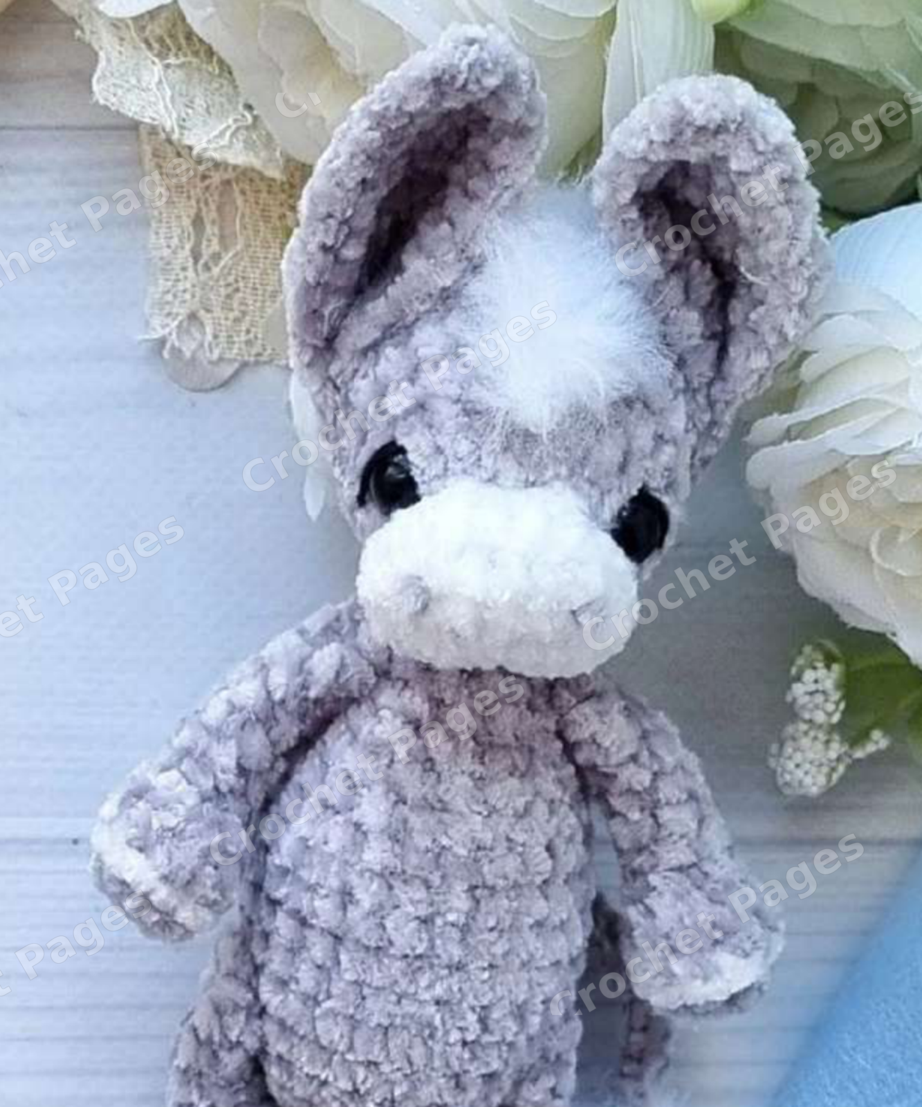 Donkey crochet project shown in the pattern preview