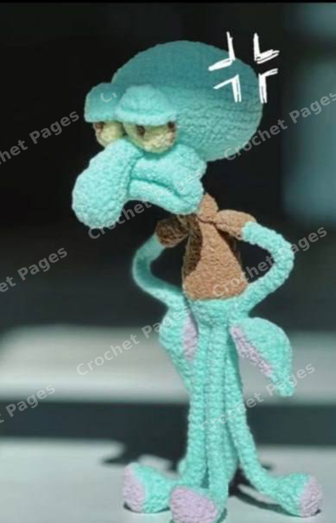 Squidward crochet project shown in the pattern preview
