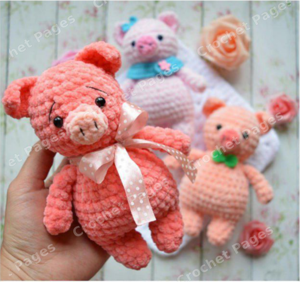 Piglet crochet project shown in the pattern preview
