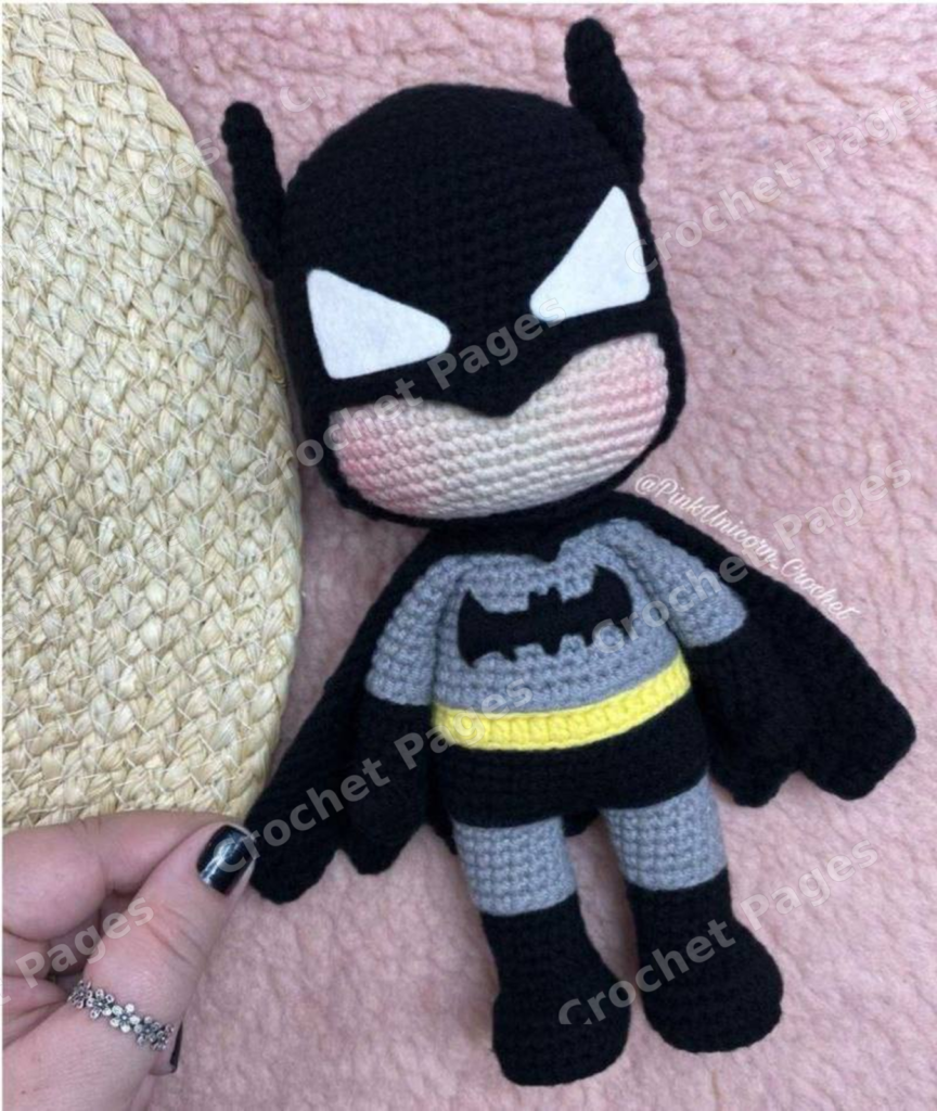 Batman crochet project shown in the pattern preview