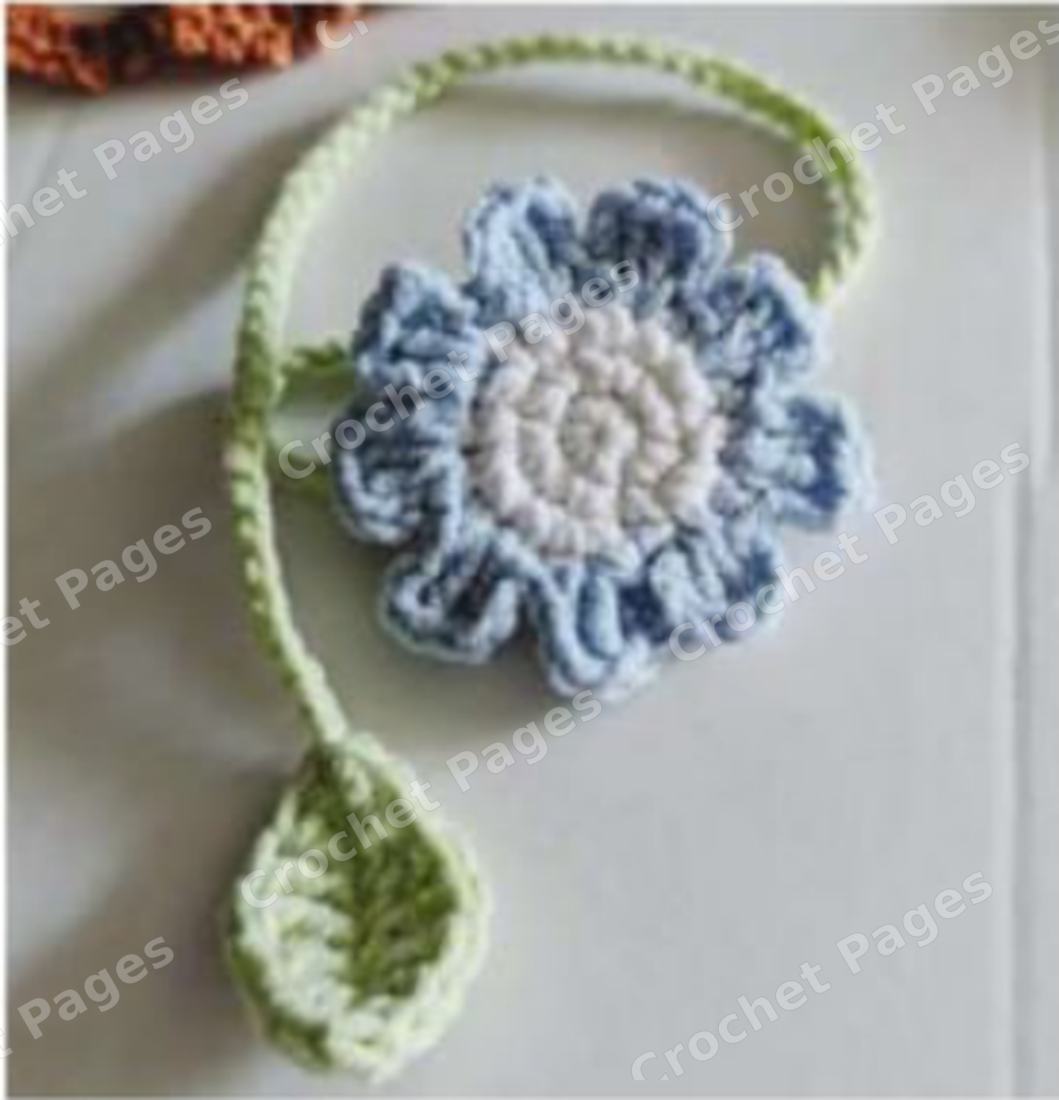 Flower Bookmarks crochet project shown in the pattern preview
