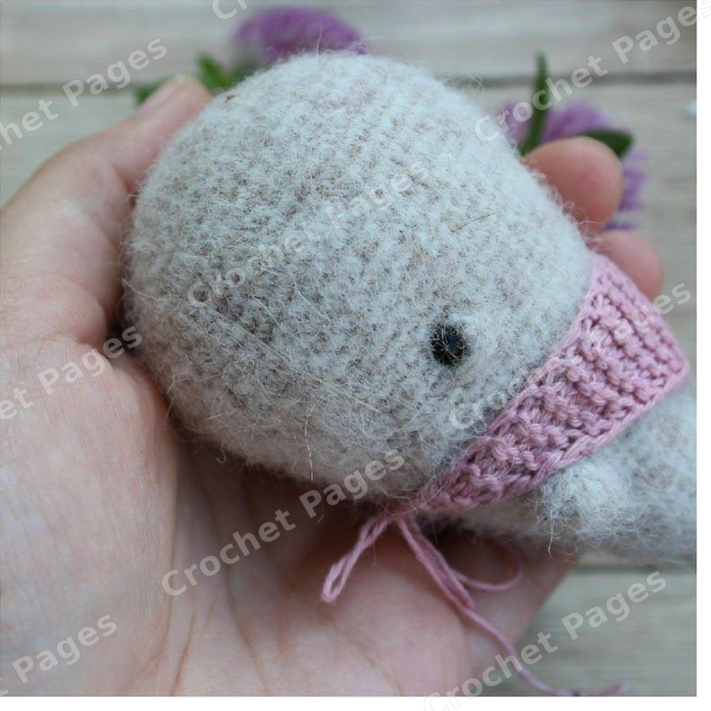 Fluffy Whale crochet project shown in the pattern preview